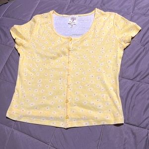 Yellow floral blouse